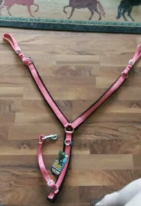 Brusthalsband Weaver Leder Nylon Filz gefüttert, Pferd korallenrosa, 35-2493 - Bild 1 von 3