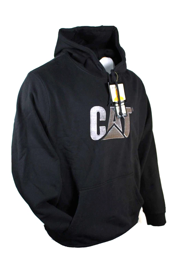 CAT S3 Cord System Trademark Logo Hoodie Sweatshirt/Pullover BLACK/GRAY MEDIUM