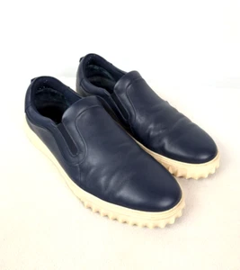 SALVATORE FERRAGAMO Cube Casual Shoe Sneaker Canvas Slip On Sz 9.5 M Blue - Picture 1 of 8