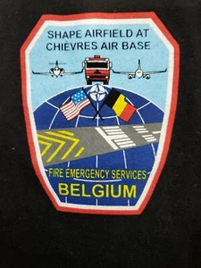 SHAPE Airfield Chieves Air Base t-shirt Belgium Fire Emergency Services XL Hanes - Picture 1 of 5