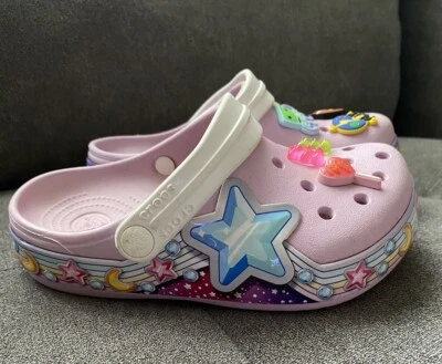 Zuecos Crocs Niñas Niños Divertidos Laboratorio Banda Estrella Con Dijes Talla J 1 Foto 1 de 4