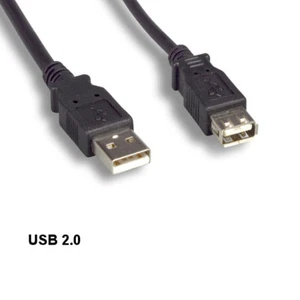 Lot10 Black 3' USB 2.0 Type A Extension Cable 480Mbps Sync Charge Connect Data - Picture 1 of 1
