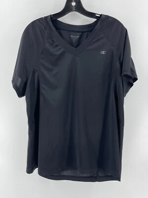 Camisa Top Champion Double Dry Para Mujer Negra Absorbe la Humedad Ropa Activa Talla 1X Foto 1 de 4