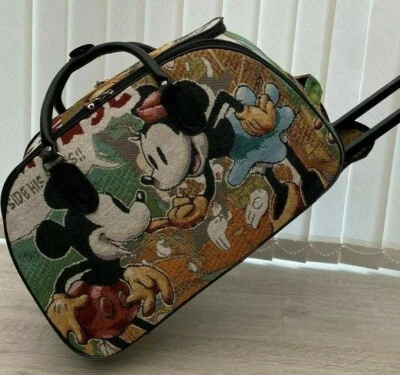 Mickey & Minnie Duffle Bag Gym Overnight Wheels Tote Carry on Luggage Flight Bag - Image 1 of 4