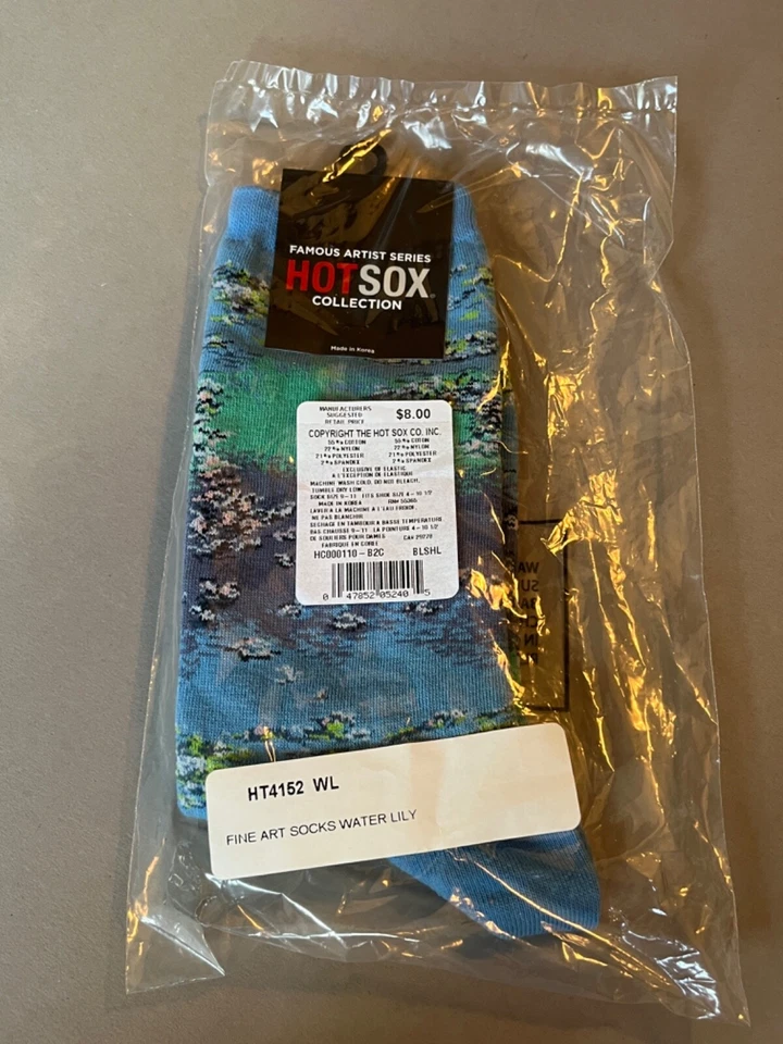 Hot Sox Women S Socks Monet Waterlillies Trouser Blueshell 1 Pair