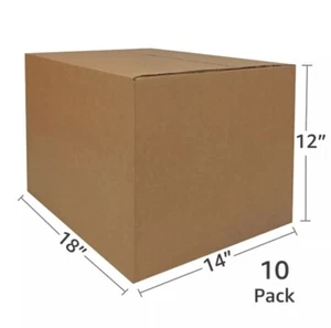 Uboxes 10 Medium Cardboard Moving Shipping Boxes 18" x 14" x12" - Picture 1 of 5