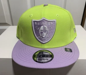 Las Vegas Raiders New Era Two-Tone Color Pack 9FIFTY Snapback Hat NEON GREEN - Picture 1 of 6