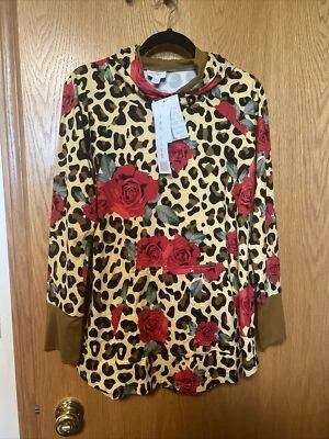 Nuevo con etiquetas Sudadera con Capucha Lularoe Grande L Ámbar Multicolor Animal Guepardo Floral Nueva Foto 1 de 4