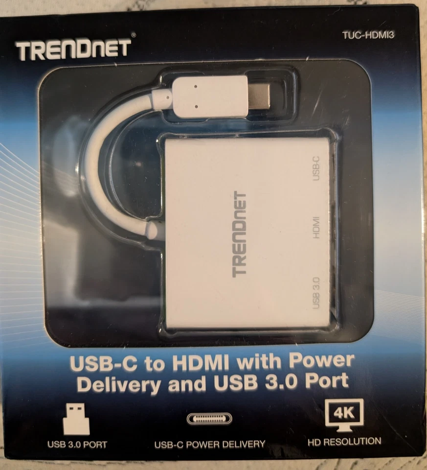 TRENDnet USB-C to HDMI with Power Delivery and USB 3.0 Port 4K UHD Resolution - Image 1 of 1