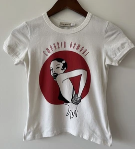 VINTAGE 90s Emporio Armani Flapper Dancer Italian Baby Tee Graphic T-Shirt Gr. 4 - Bild 1 von 4