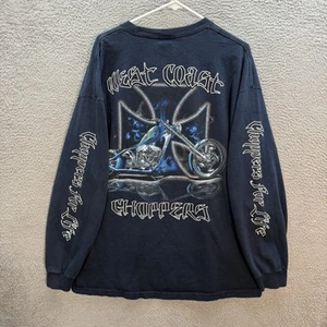 Vintage West Coast Choppers Shirt Adult XXL Blue Biker Motorcycle Grunge Y2K - Picture 1 of 11