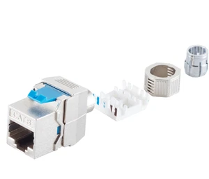 CAT8.1 Keystone 40GbE Werkzeuglose Montage Gehäuse voll geschirmt für 40 Gigabit - Picture 1 of 1