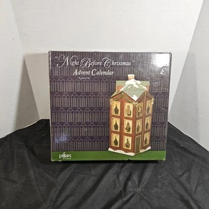 Enesco Night Before Christmas Advent Holiday Calendar with House Hanging Charms  - Picture 1 of 15