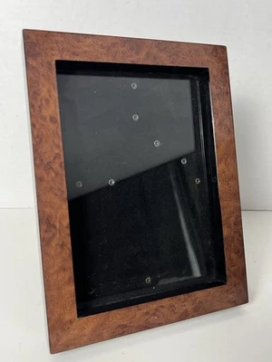 5x7 Vintage Plastic Brown Wood Grain Themed Antique Picture Photo Frame - Image 1 of 4