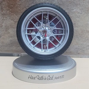 Tire Shaped Desk Alarm Clock Missing Bottom Battery Cover - Picture 1 of 12