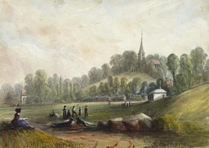 Mary Webster (1794-1883) Watercolour Painting - Harrow Church London 1840 - Picture 1 of 11