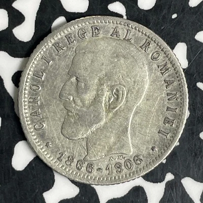 1906 Romania 1 Leu Lot#C2130 Silver! - Image 1 of 2