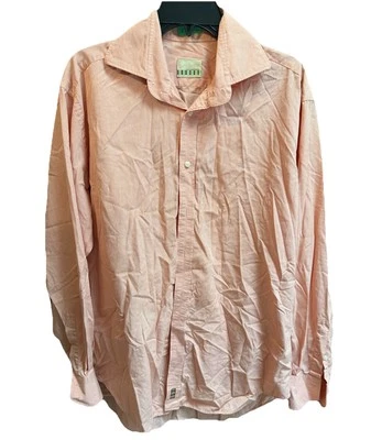 Mens Taylor Byrd Orange And White Plaid Long Sleeve Button Down Shirt Size Large - Image 1 of 4