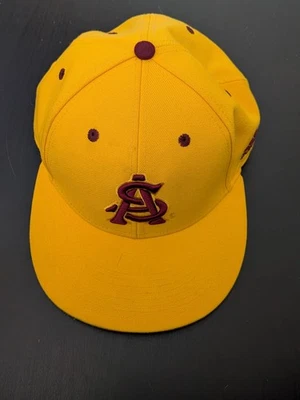 Adidas Arizona State ASU Sundevils Baseball Fitted Hat 7 1/2 NCAA Yellow Red - Image 1 of 4