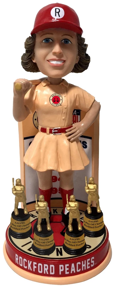Бейсбольный мяч с качающейся головой Rockford Peaches Champions AAGPBL Иллинойс - Изображение 1 из 1