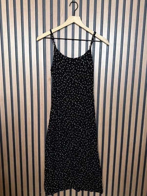 Brandy Melville Slip Dress OS Black Sleeveless Floral Midi Adjustable Strap - Image 1 of 4