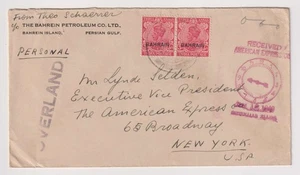 E4954: 1940 Bahrain to US Censored Overland Mail Cover - Picture 1 of 2