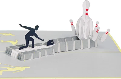 Pop up Card - Bowling Birthday & Occasion Card, Blank & Personalized, Graduation - Image 1 of 4