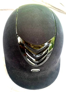 IRH IR4G black suede ventilated riding helmet-Large (7-1/8-7-1/4)-unworn cond - Picture 1 of 4