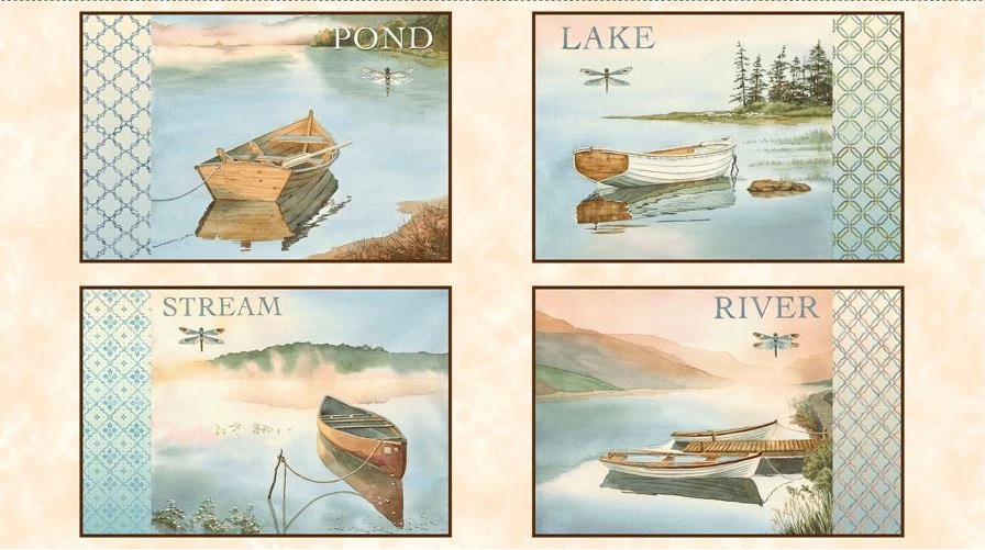 Peace and Calm on the water 24" Panel, Quilting Treasures, 26390-E, Tranquility - Image 1 of 1