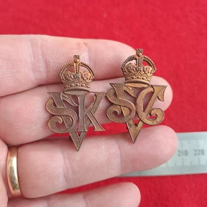 WW2 South African Staff Corps Volunteer Bronze Collar Badge Scarce Bilingual - Picture 1 of 3
