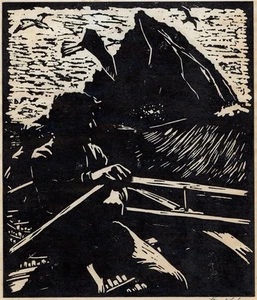 Tom Roche - Wood Engraving Signed In Pencil -  Going Fishing - 20th Century - Picture 1 of 5