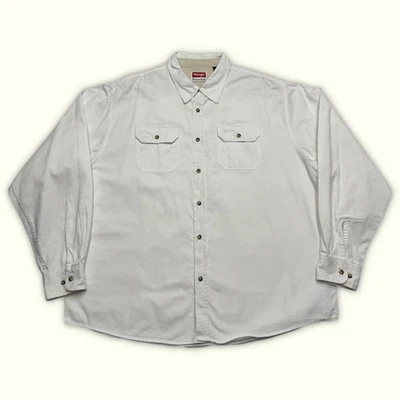 wrangler Camisa de manga larga XXL Blanco Excelente Hombres - Imagen 1 de 3