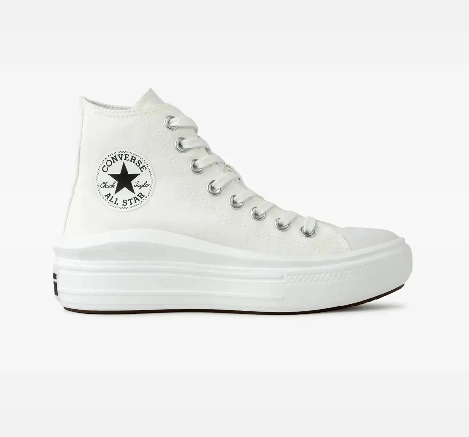 匡威 Converse Chuck Taylor All Star Move 高帮新款女式所有尺寸黑色/白色 — 第 1/1 张图片