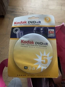 Kodak DVD +R ~ 8 Speed ~ 4.7GB ~ 120mins ~ x5 Discs New Sealed - Bild 1 von 2