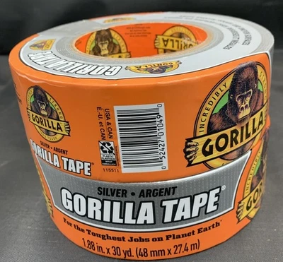 Gorilla 1.88” x 30 Yd Heavy Duty Duct Tape **2-Pack Bundle** SILVER - Image 1 of 2