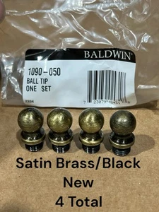 Baldwin 1090-050 Set di punte per cerniere a sfera finali in ottone satinato nero (4) totale NOS - Foto 1 di 4