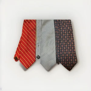 Set Of 3 Brooks Brothers Luxury Ties Silk Red Gold Stripe Blue Geo Black Paisley - Picture 1 of 3