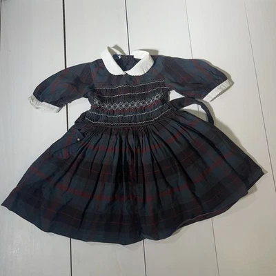 Vestido Polly Flinders Vintage Años 90 Y2K Navidad Cuadros Calado Talla 5 Foto 1 de 4