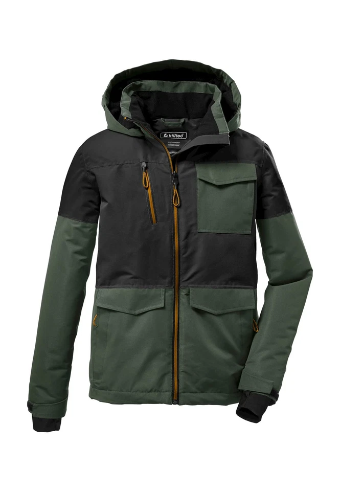 Killtec Jungen Skijacke Kapuzejacke Ksw 29 Bys Ski, Schwarz/Grün, DE 128 cm - Bild 1 von 4