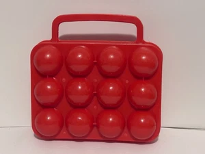 roter Kunststoff Eierhalter Träger für Camping Reise Picknicks - hält 1 Dutzend Eier - Bild 1 von 5