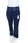 BCBG Max Azria Womens High Rise Dark Wash Flare Leg Jeans Blue Cotton Size 31