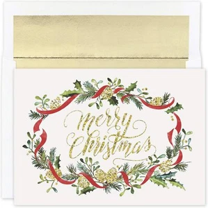 Glittering Merry Pines 16-Count Christmas Cards with Envelopes (940200) - Picture 1 of 2