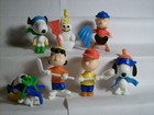 (890) Komplettsatz Steckfiguren PEANUTS SNOOPY + 7 BPZ von FERRERO 1999 / K00