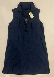 Max Edition Size S Blue Denim Chambray Style Shift A Line Dress NWT - Picture 1 of 12