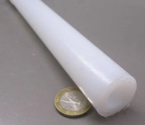 UHMW White Round Tube  1.00" OD Oversized x .500" ID Undersized x 60" Length - Picture 1 of 9