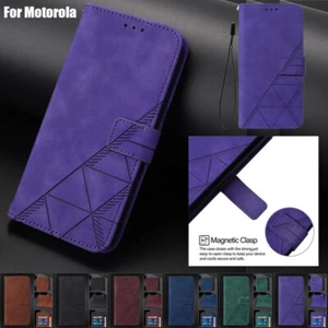 Wallet Case For Motorola Moto G85 G84 G04 G24 G62 Flip Leather Cover w/ Lanyard - Picture 1 of 74