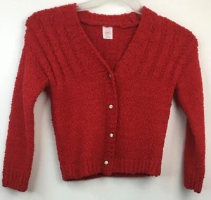Wonder Nation Girls Soft Red Long Sleeve Small Sweater - Picture 1 of 4