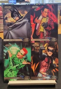 1995 Fleer Ultra Batman Forever UNCUT card set (4) Rare Promo Jim Carrey - Picture 1 of 2