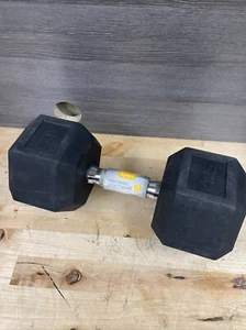 CAP 45 lb Barbell Rubber Coated Hex Dumbbell with Contoured Chrome Handle New - Picture 1 of 2