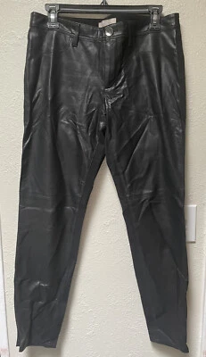 Banana Republic Sloan Black Faux Leather Front Skinny Pants Women's Size 6 29"L - Image 1 of 4